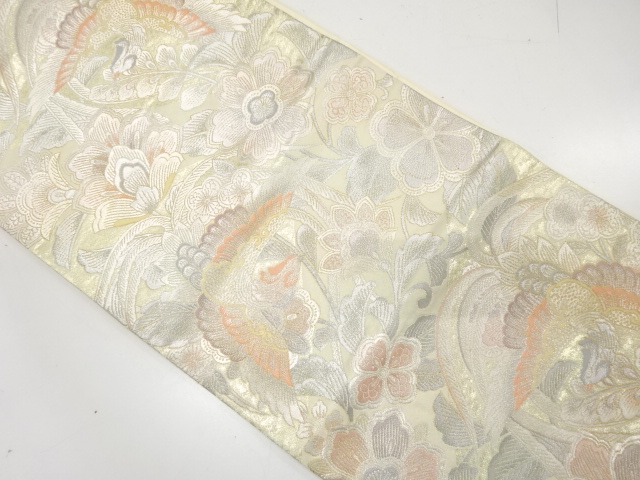 鳳凰に唐華織り出し　袋帯